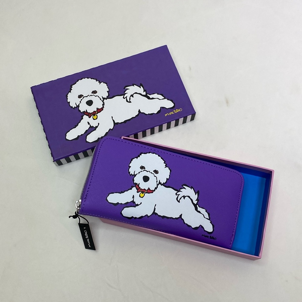 Marc Tetro White Dog Puppy Purple Wallet